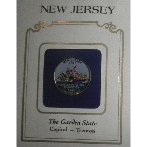 NEW JERSEY COLORIZED QUARTER & FIRST DAY COVER - POSTAL COMMEMORATIVE SOCIETY - Picture 2 of 4